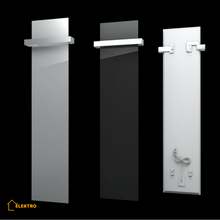 Afbeelding in Gallery-weergave laden, Een Ecosun GS verwarmingspaneel met een handdoekendrager voor in een badkamer