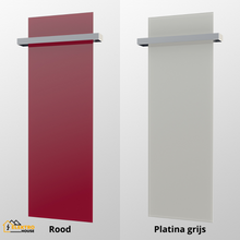 Afbeelding in Gallery-weergave laden, Een Ecosun GS verwarmingspaneel met een handdoekendrager voor in een badkamer